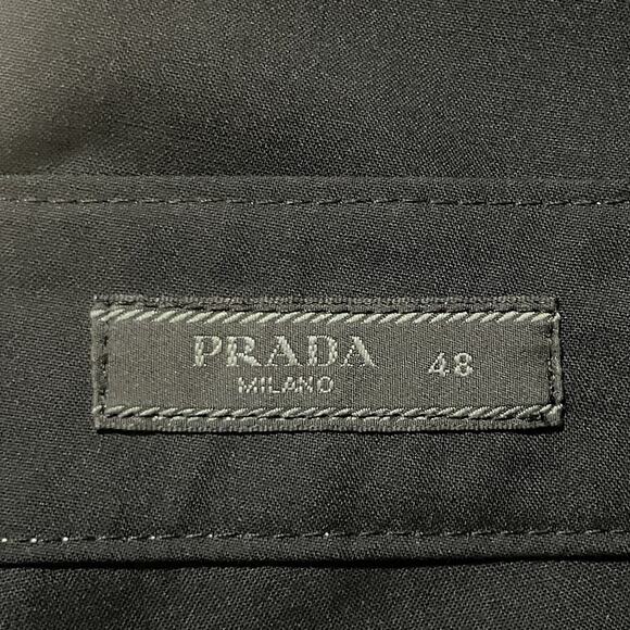 Prada Milano Pants Men 34x30 Black Contrast Stitch Lightweight Button Fly Modern - Picture 8 of 14